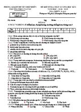Đề kiểm tra chất lượng học kì I môn Khoa học tự nhiên Lớp 6 - Mã đề 01 - Năm học 2018-2019 - Trường THCS Nà Tầu (Có đáp án)